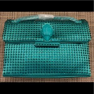 Kurt Geiger Kensington Mini Green Crystal Embellished Bag